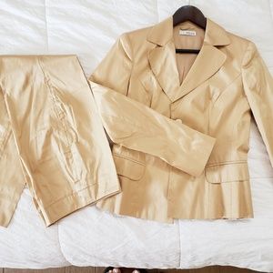 Pure silk women's suit with pencil pants